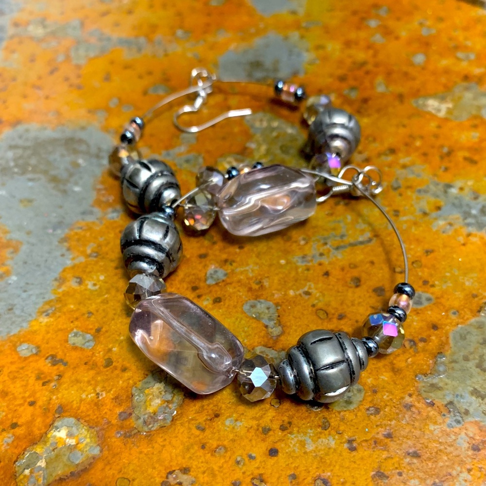 Beautiful beaded hoops✨